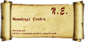 Neményi Endre névjegykártya